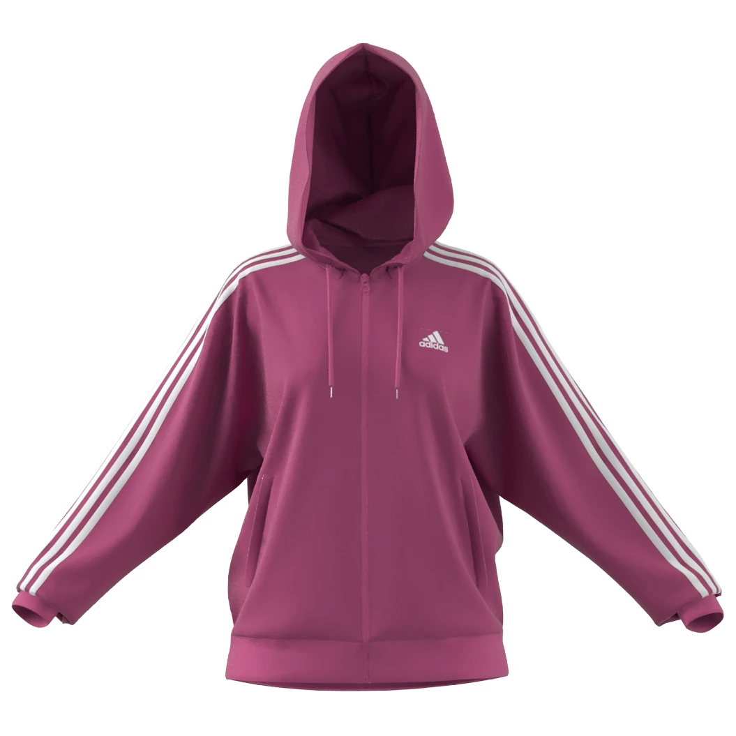 ADIDAS Women's 3-Stripes FT Full Zip O Hoodie - Hoodie 3 ADIDAS Women's 3-Stripes FT Full Zip O Hoodie - Hoodie