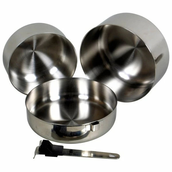 Basic Nature Biwak Edelstahl 1 Kochset - Pot 3 Basic Nature Biwak Edelstahl 1 Kochset - Pot