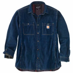 Carhartt Denim Fleece Lined Snap Front Shirt - Shirt