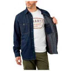 Carhartt Denim Fleece Lined Snap Front Shirt - Shirt 9 Carhartt Denim Fleece Lined Snap Front Shirt - Shirt -Outdoor Equipment Sales Shop carhartt denim fleece lined snap front shirt shirt detail 4