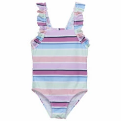 Color Kids Kid's Swimsuit With Frills AOP - Swimsuit
