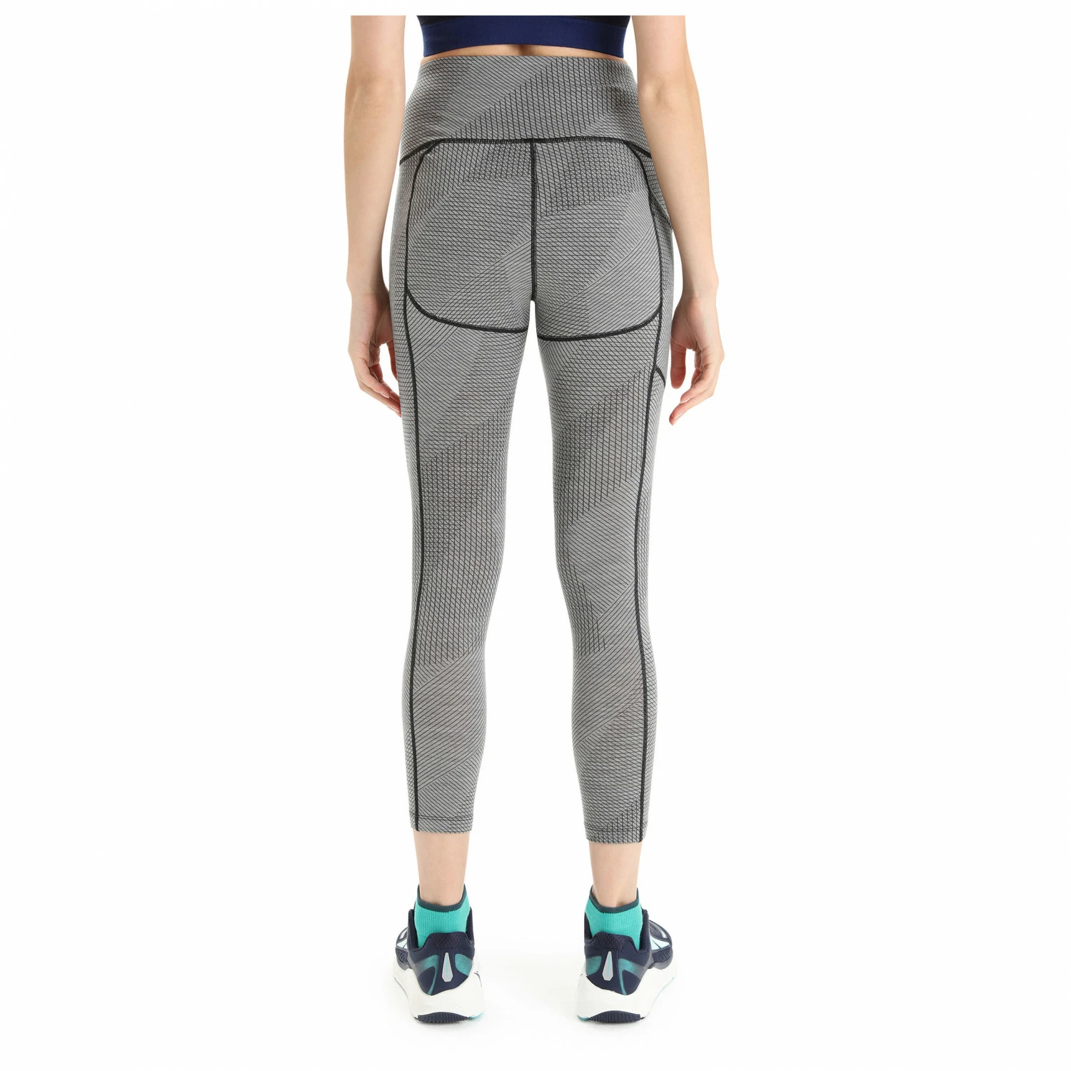 Icebreaker Women's Fastray High Rise Tights Gridlines - Leggings 6 Icebreaker Women's Fastray High Rise Tights Gridlines - Leggings - Image 4