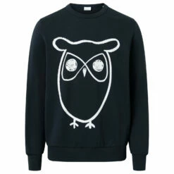 KnowledgeCotton Apparel Crew Neck Big Owl Front Print - Jumper