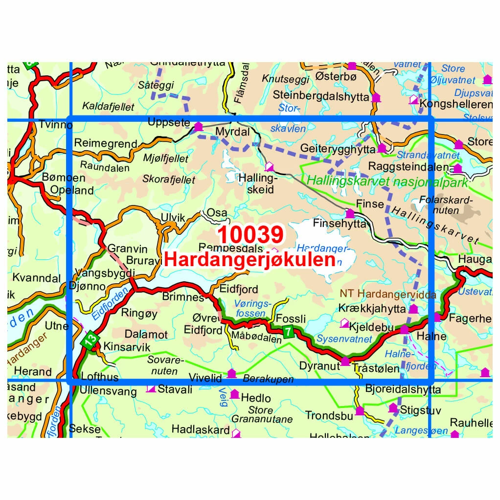 Wander-Outdoorkarte: Hardangerjøkulen 1/50 - Hiking Map 4 Wander-Outdoorkarte: Hardangerjøkulen 1/50 - Hiking Map - Image 2