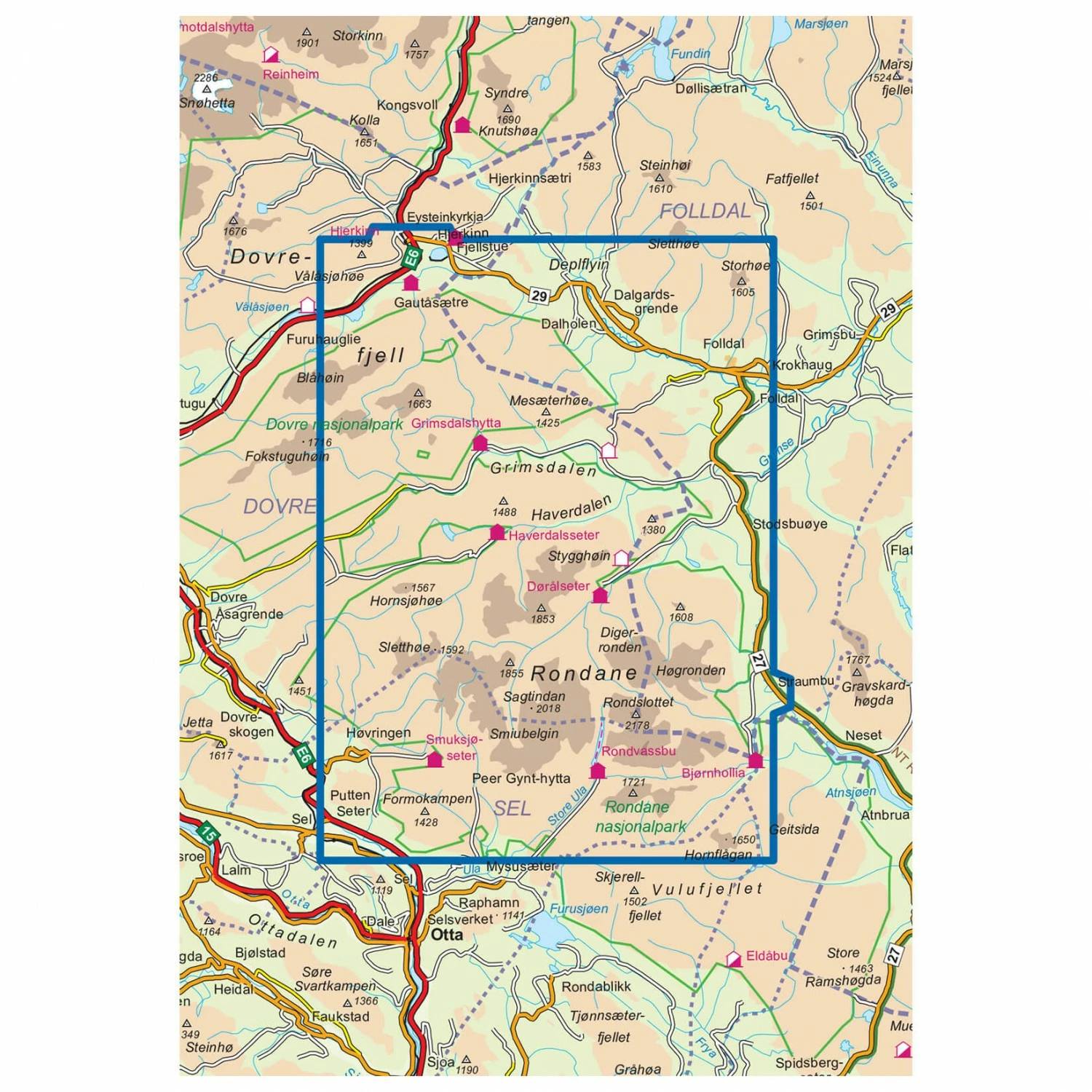 Wander-Outdoorkarte: Rondane Nord 1/50 - Hiking Map 4 Wander-Outdoorkarte: Rondane Nord 1/50 - Hiking Map - Image 2