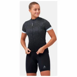 Odlo Women's T-Shirt S/U Collar S/S FZ Essential Print - Cycling Jersey 13 Odlo Women's T-Shirt S/U Collar S/S FZ Essential Print - Cycling Jersey -Outdoor Equipment Sales Shop odlo womens t shirt s u collar s s fz essential print cycling jersey detail 4