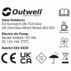 Outwell Squall Tent Pump 12V - Air Pump -Outdoor Equipment Sales Shop outwell squall tent pump 12v air pump detail 3