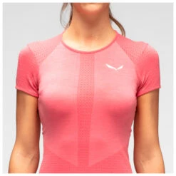 SALEWA Women's Zebru Responsive S/S Tee - Merino Base Layer -Outdoor Equipment Sales Shop salewa womens zebru responsive s s tee merino base layer detail 5