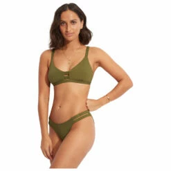 Seafolly Women's Collective Gathered Tab Bralette - Bikini Top 12 Seafolly Women's Collective Gathered Tab Bralette - Bikini Top -Outdoor Equipment Sales Shop seafolly womens collective gathered tab bralette bikini top detail 3