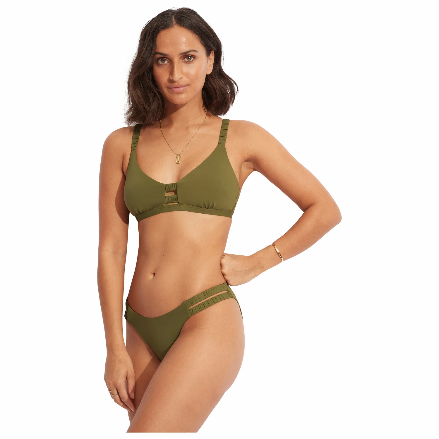 Seafolly Women's Collective Gathered Tab Bralette - Bikini Top 5 Seafolly Women's Collective Gathered Tab Bralette - Bikini Top - Image 3