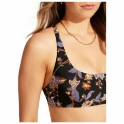 Seafolly Women's Silkroad Dd Scoop Neck Halter - Bikini Top -Outdoor Equipment Sales Shop seafolly womens silkroad dd scoop neck halter bikini top detail 4