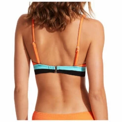Seafolly Women's Slice Of Splice Spliced Longline Tri - Bikini Top -Outdoor Equipment Sales Shop seafolly womens slice of splice spliced longline tri bikini top detail 3