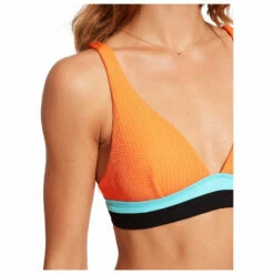 Seafolly Women's Slice Of Splice Spliced Longline Tri - Bikini Top -Outdoor Equipment Sales Shop seafolly womens slice of splice spliced longline tri bikini top detail 4