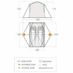 Vango Tryfan 200 - 2-person Tent 9 Vango Tryfan 200 - 2-person Tent -Outdoor Equipment Sales Shop vango tryfan 200 2 person tent bf detail 4