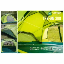 Vango Tryfan 300 - 3-person Tent -Outdoor Equipment Sales Shop vango tryfan 300 3 person tent bf detail 3
